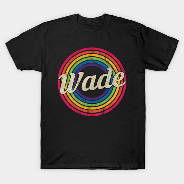 Wade - Retro Rainbow Faded-Style T-Shirt by MaydenArt